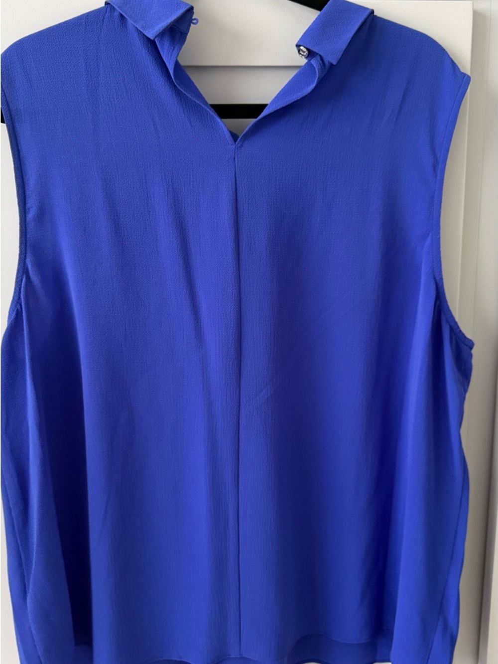 CeCe Sleeveless Collared Blouse in Royal Blue - Picture 4 of 4